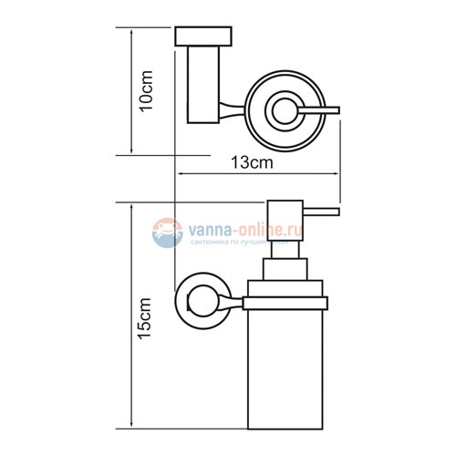 Дозатор стеклянный с держателем WasserKRAFT Donau 9499, 150 мл Дозатор стеклянный с держателем WasserKRAFT Donau 9499, 150 мл