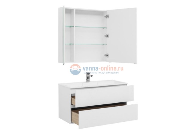 Зеркало-шкаф Aquanet Алвита 100 235344, корпус белый