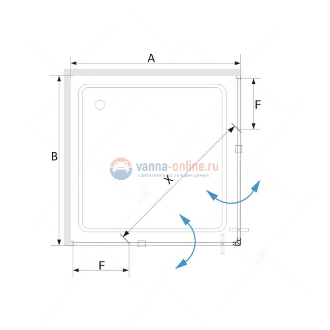 Душевой уголок RGW SV-33 06323300-11 100x100 см квадратный, стекло прозрачное, хром