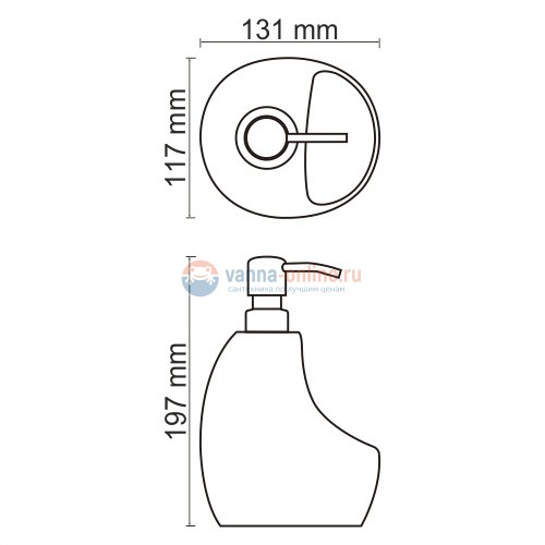 Дозатор WasserKraft 8099 с емкостью для губки, 480 ml