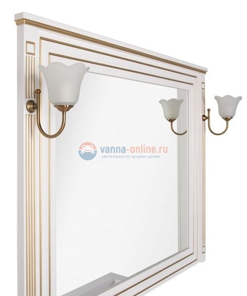 Зеркало Aquanet Паола 120 00186105, цвет белый патина-золото