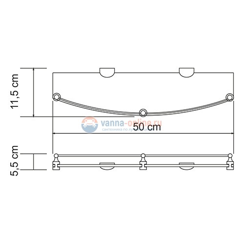 Полка WasserKraft Kammel K-8344 стеклянная Полка WasserKraft Kammel K-8344 стеклянная