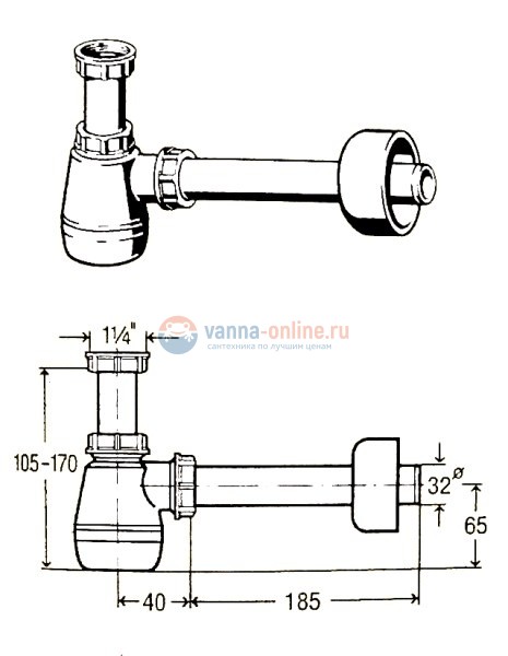 Сифон для биде Viega 120337 Сифон для биде Viega 120337