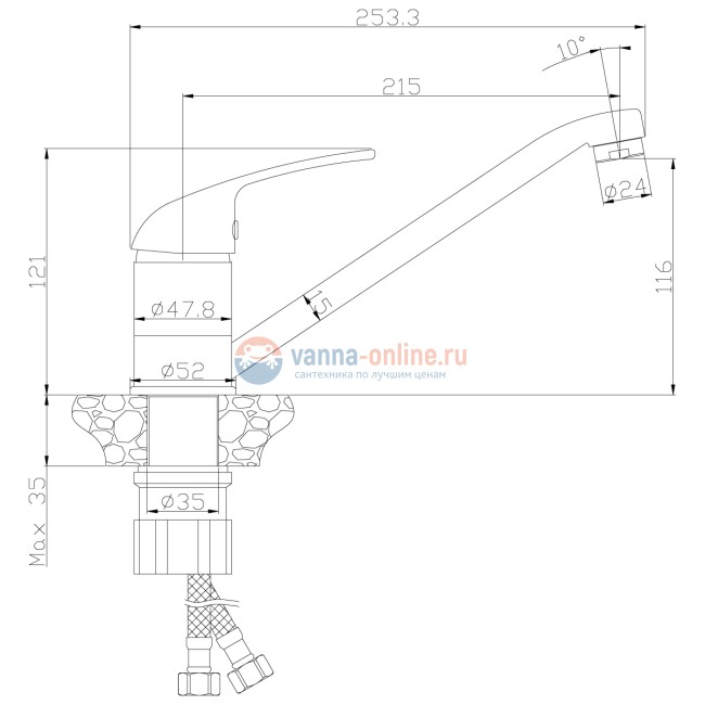 Смеситель Rossinka Y40-21U для кухни Смеситель Rossinka Y40-21U для кухни