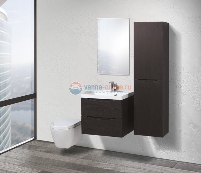 Тумба с раковиной BelBagno Marino MARINO-650-2C-SO-BL-P, 65 х 45 х 55 см, Bianco Lucido - белый глянец