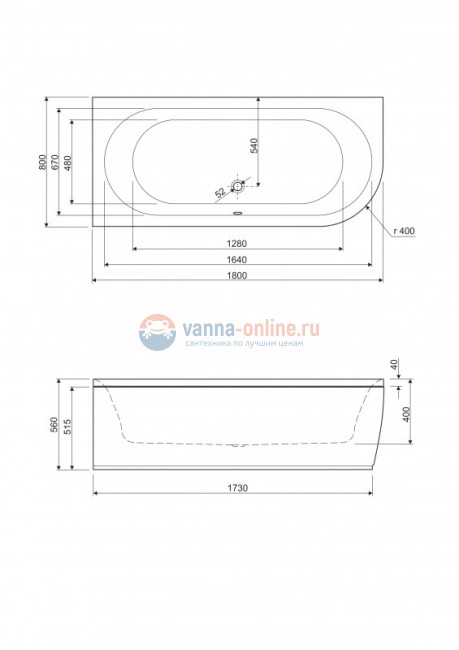 Ванна акриловая Cezares Metauro Corner 180 x 80 x 40 см Ванна акриловая Cezares Metauro Corner 180 x 80 x 40 см
