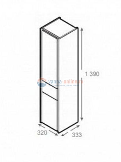 Пенал Roca Ronda 30 см подвесной, цвет бетон, белый глянец