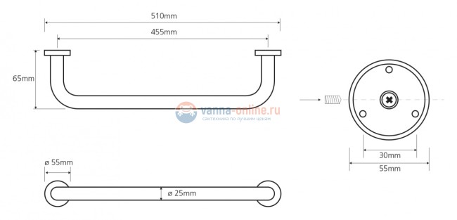 Поручень Bemeta Omega 102307052