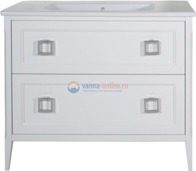 Тумба под раковину ASB-Woodline Рома 80 Н 80 см, 2 ящика, напольная, белый, 10855