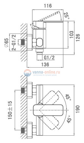 Смеситель D&K Altportel Rhein DA1333101 для душа Смеситель D&K Altportel Rhein DA1333101 для душа