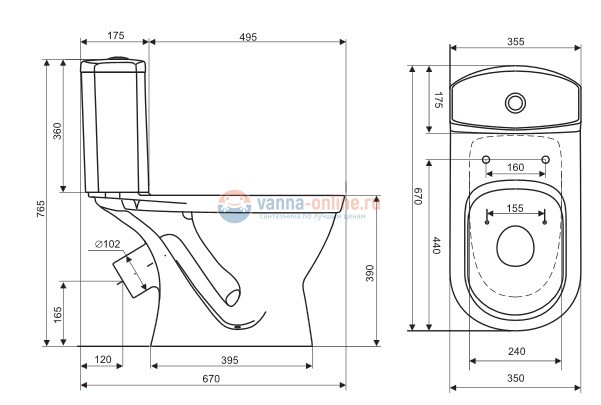 Напольный унитаз Santek Алькор 1.WH30.2.140 (wh302140) крышка стандарт