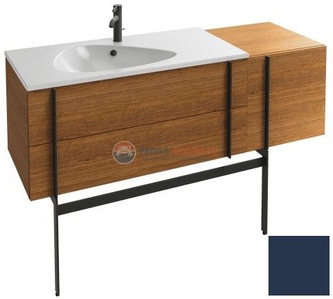 Тумба под раковину Jacob Delafon Nouvelle Vague 145 EB3037RU-G98, 3 ящика, с выступом, цвет - темно-синий глянцевый