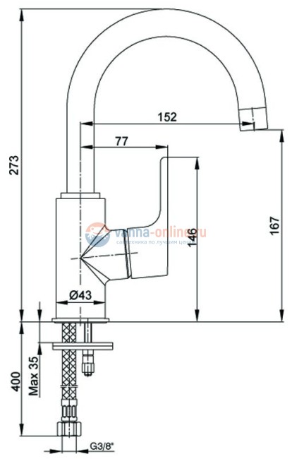 Смеситель E.C.A Luna 102108953EX для раковины