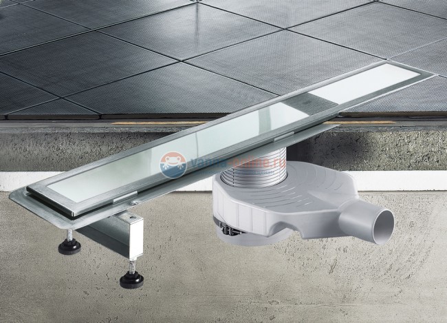 Душевой лоток Viega Visign 619077 с матовой дизайн-решеткой ER1, 900 мм