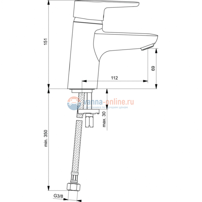 Смеситель для раковины Ideal Standard  CONNECT BLUE B9917AA