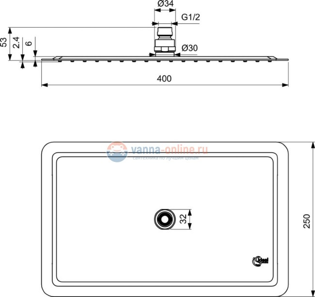 Верхний душ Ideal Standard IDEALRAIN LUXE B0391MY