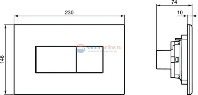 Пневматическая панель смыва Ideal Standard SOLEA P2 R0110AA