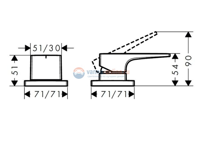 Смеситель Hansgrohe Metropol 74548000 для ванны Смеситель Hansgrohe Metropol 74548000 для ванны