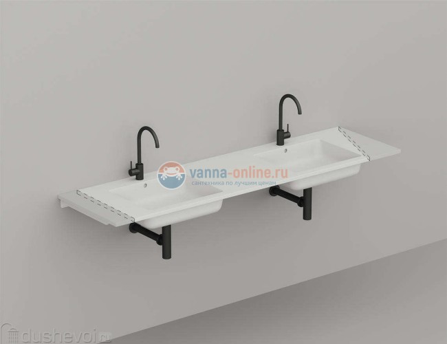 Раковина подвесная Salini Onda 180 х 50 х 16,3 см, из материала Solix, белая матовая 1402202M