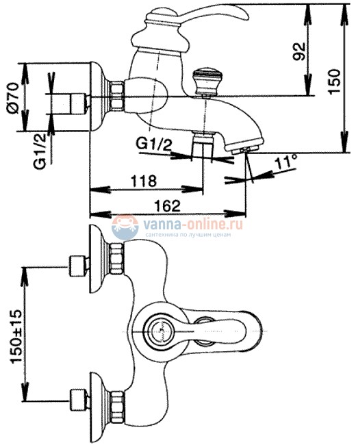 Смеситель Jacob Delafon Fairfax E71090-CP для ванны и душа Смеситель Jacob Delafon Fairfax E71090-CP для ванны и душа