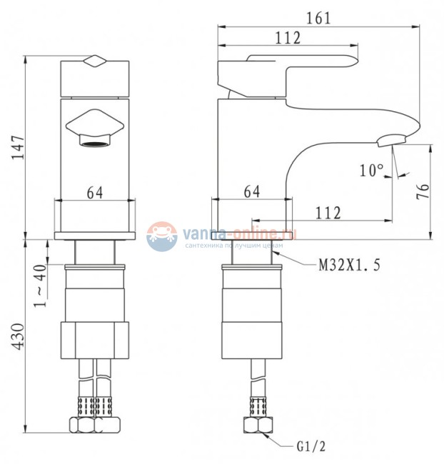 Смеситель для раковины BelBagno Crystal CRY-LVM-CRM Смеситель для раковины BelBagno Crystal CRY-LVM-CRM