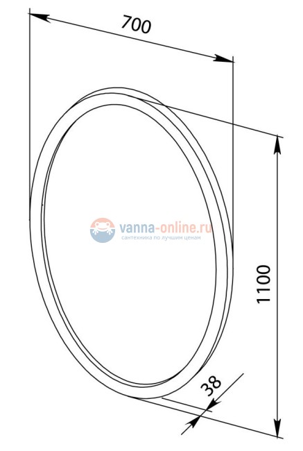 Зеркало Aquanet Опера/Сопрано 70 00169611, цвет черный