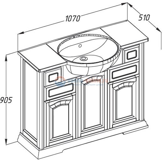 Тумба под раковину Opadiris РИСПЕКТО 100, белый матовый