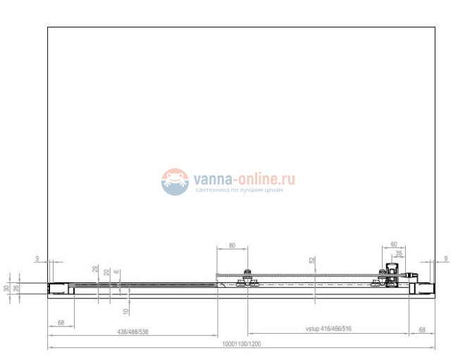 Дверь душевая Ravak 10° 10DP2-110 0ZVD0U00Z1, сатин/транспарент