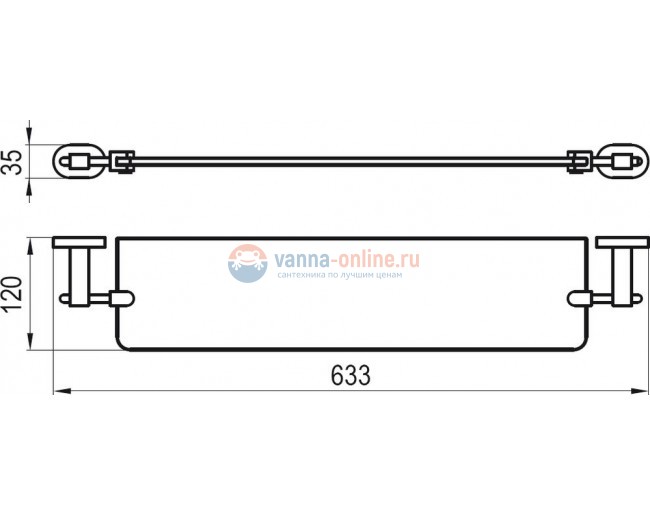 Полка стеклянная Ravak Chrome CR 500.00 64 см