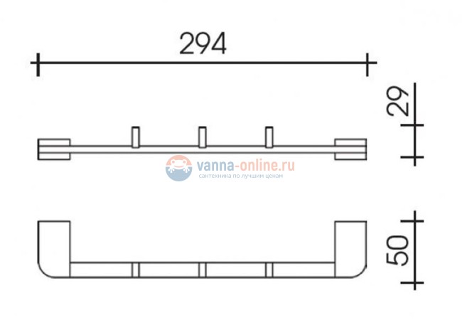 Планка на три крючка Schein Allom 221*3B Планка на три крючка Schein Allom 221*3B