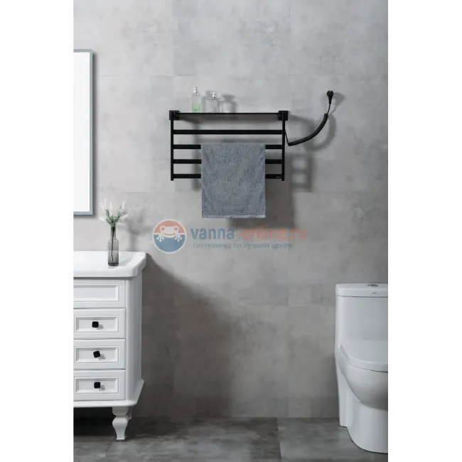 Полотенцесушитель электрический Black&White Moon N-333B, 58 x 35 см, черный матовый Полотенцесушитель электрический Black&White Moon N-333B, 58 x 35 см, черный матовый
