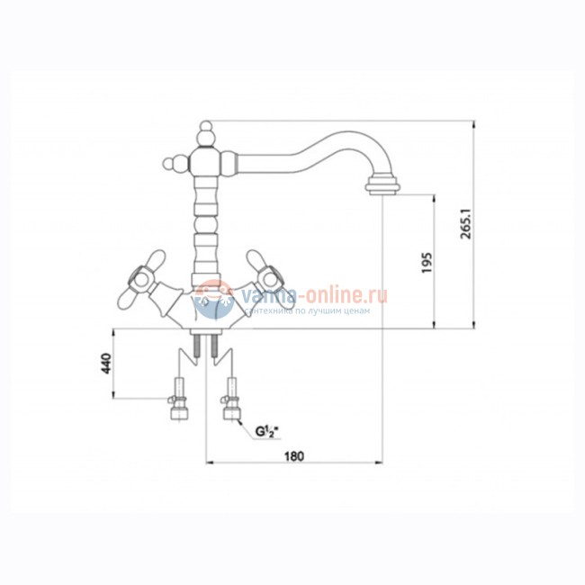 Смеситель для кухни Timo Ritz 0143F silver Смеситель для кухни Timo Ritz 0143F silver