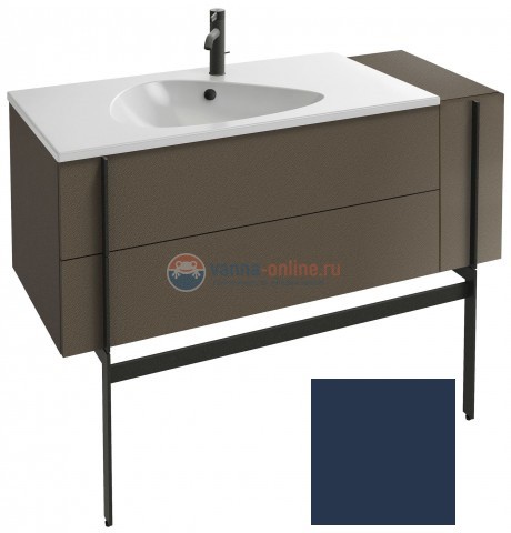 Тумба под раковину Jacob Delafon Nouvelle Vague 120 EB3034-M67, 3 ящика, с выступом, цвет - темно-синий матовый