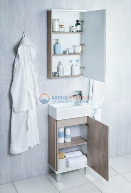 Тумба под раковину Акватон Эмма, 1A221601EAD80, 45 х 62,5 см, цвет фасада - дуб навара