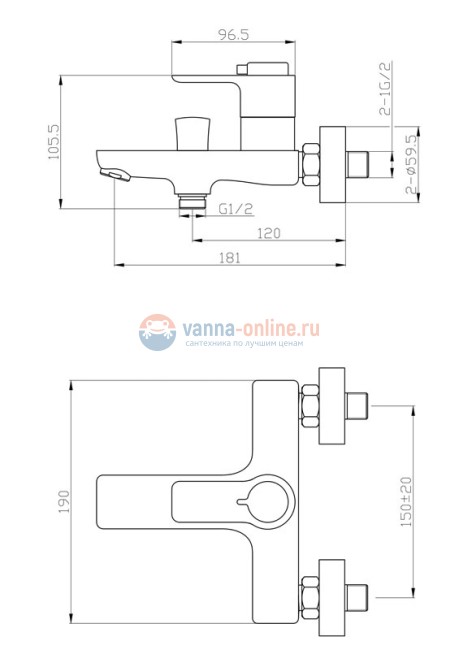 Смеситель Orange Thermo T19-100cr для ванны и душа
