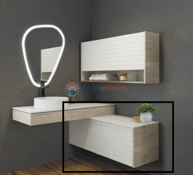 Тумба Comfortу Клеон 120, 1851, цвет белый, дуб дымчатый с белой столешницей