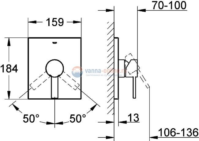 Смеситель Grohe Allure 19317 000 для душа, внешняя часть Смеситель Grohe Allure 19317 000 для душа, внешняя часть