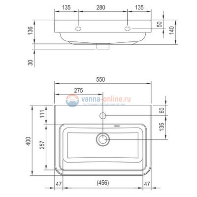 Раковина Ravak Be Happy II XJA01155000 55 см
