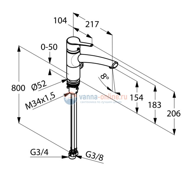 Смеситель Kludi Trendo 335790575 для кухни, с байонетным креплением DN 15, хром Смеситель Kludi Trendo 335790575 для кухни, с байонетным креплением DN 15, хром