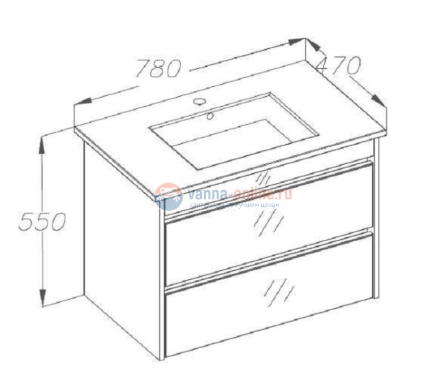 Тумба под раковину Opadiris Фреш 80 подвесная, 00-00002822, белый