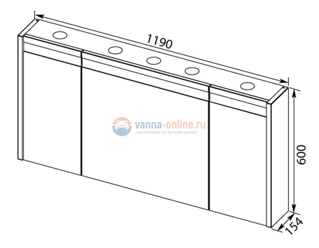 Зеркало-шкаф Aquanet Лайн 120 (камерино) 00164935