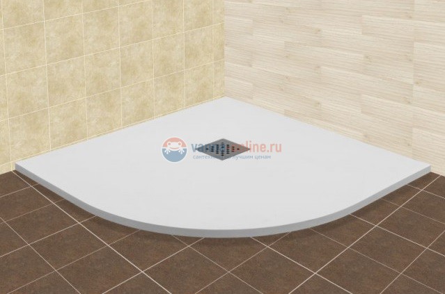 Душевой поддон RGW ST/R-0099W 16153099-01 90 x 90 см, четверть круга, цвет белый, из искусственного камня