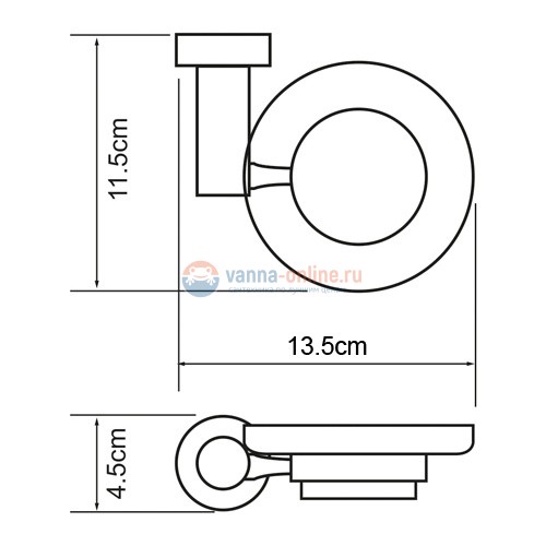 Мыльница стеклянная с держателем WasserKRAFT Donau 9429 Мыльница стеклянная с держателем WasserKRAFT Donau 9429