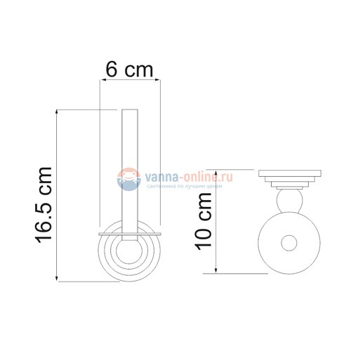 Держатель для туалетной бумаги WasserKRAFT Ammer 7097, вертикальный