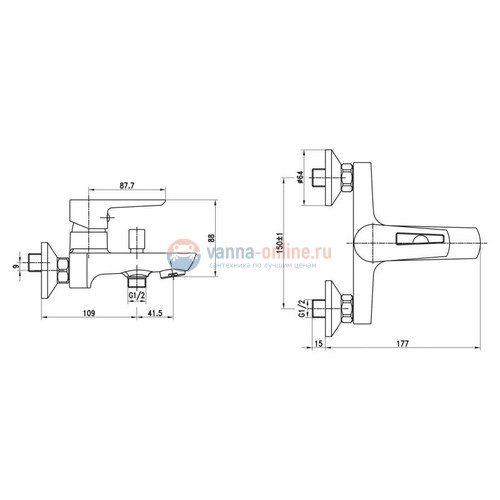 Смеситель для ванны и душа BelBagno Rowena ROW-VASM-CRM Смеситель для ванны и душа BelBagno Rowena ROW-VASM-CRM