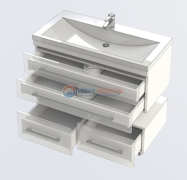 Тумба c раковиной Aquanet Нота 100 (005) 00171496, цвет белый Тумба c раковиной Aquanet Нота 100 (005) 00171496, цвет белый