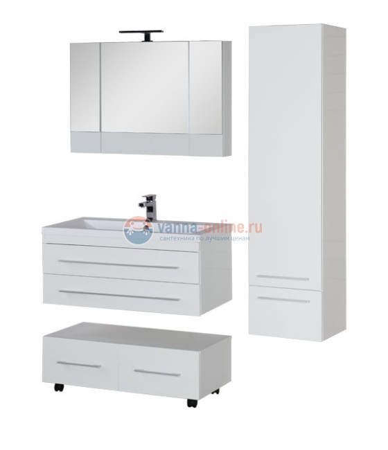 Тумба c раковиной Aquanet Нота 100 (005) 00171496, цвет белый Тумба c раковиной Aquanet Нота 100 (005) 00171496, цвет белый