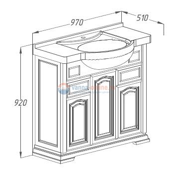 Тумба под раковину Opadiris РИСПЕКТО 95, орех антикварный Тумба под раковину Opadiris РИСПЕКТО 95, орех антикварный