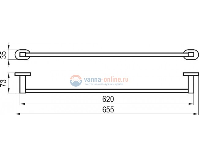 Полотенцедержатель Ravak Chrome CR 310.00, 66 см