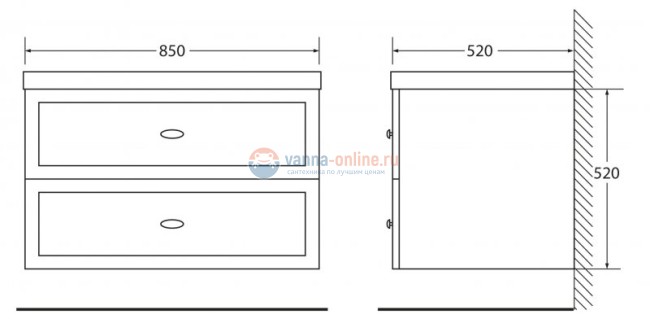 Тумба под раковину BelBagno Dublin DUBLIN-850-2C-SO-BL, 85 х 52 х 52 см, Bianco Lucido - белый Тумба под раковину BelBagno Dublin DUBLIN-850-2C-SO-BL, 85 х 52 х 52 см, Bianco Lucido - белый